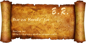 Burza Renáta névjegykártya